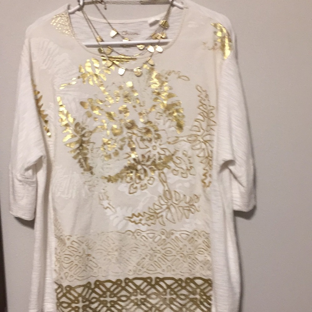 Chico’s size 2 Top - Cream and Gold